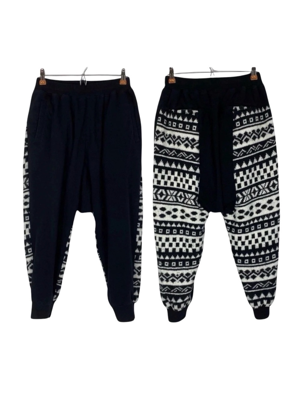KTZ Kokon To Zai Drop Crotch Track Pants Joggers Mens Small Sweater Back Harem